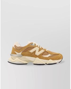 New Balance Sneakers Logo Embroidered Leather Accents - Metallic