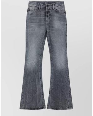 Acne Studios Belt Loop Flared Leg Five Pocket Pants - Blue