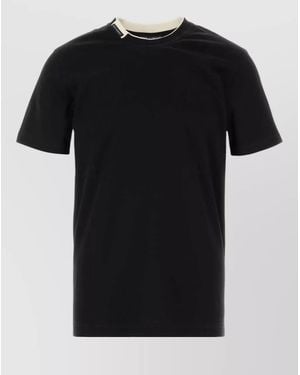 Dolce & Gabbana Cotton T Shirt Short Sleeves Crew Neck - Black