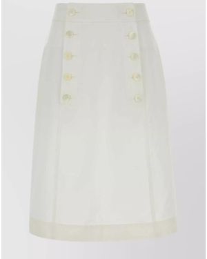 Prada Cotton A-Line Skirt - White