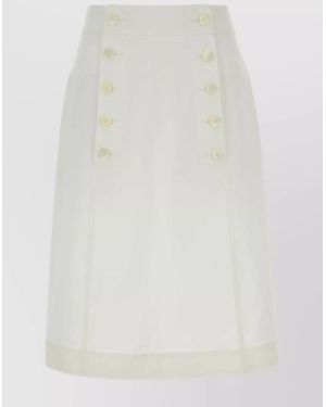 Prada A-Line Skirt Featuring Buttons And High Waist - White