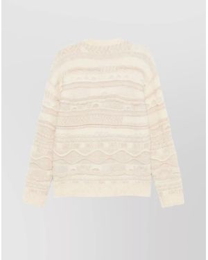 Laneus Crew Neck Knit Sweater - Natural