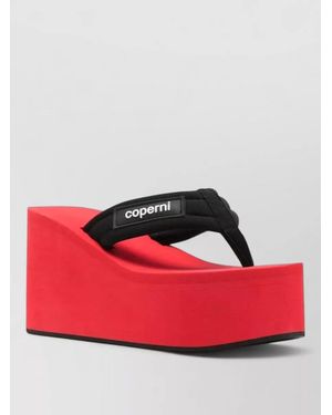 Coperni Platform Wedge Slides And Open Toe Sandals - Red