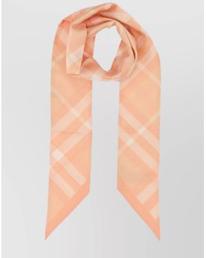 Burberry Checked Silk Scarf - White