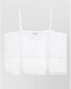 Prada Sheer Lace Slip Dress Spaghetti Straps - White