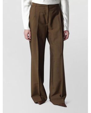 Rohe Tailored Trousers Wide Leg Belt Loops - Brown
