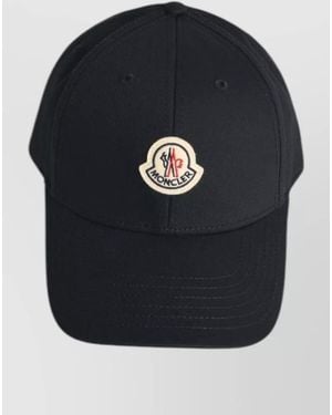 Moncler Cotton Baseball Cap Curved Brim Design - Blue