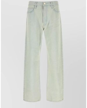 Fear Of God Denim Trousers Straight Leg Belt Loops Five Pockets - Green