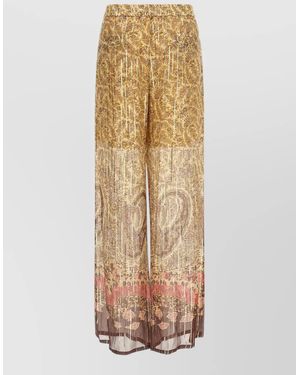 Valentino Garavani Silk Wide-Leg Trousers - Natural