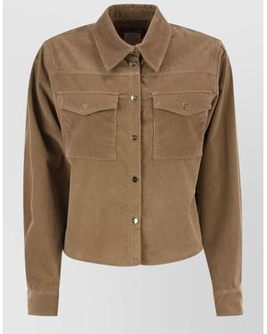Max Mara Ribbed Cropped Overshirt - Green