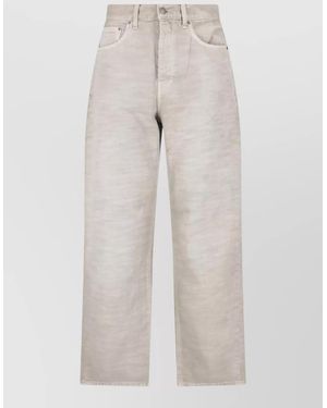 Haikure Tailored Trousers Belt Loops Back Pockets - Natural