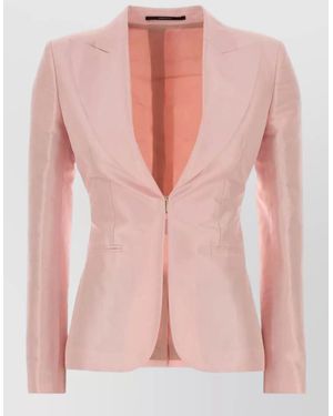 Gucci Tailored Silk Nylon Blazer Long Sleeves - Pink