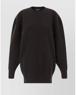 Tom Ford Double Face Sculptural Long Sleeve Dress - Gray