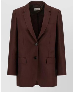 Alberto Biani America Blazer Single Breasted Notch Lapel - Brown