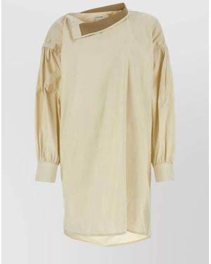 Bottega Veneta Cotton Blend Shirt Dress - Natural