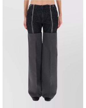 Jean Paul Gaultier Wide-Leg Trousers - Black