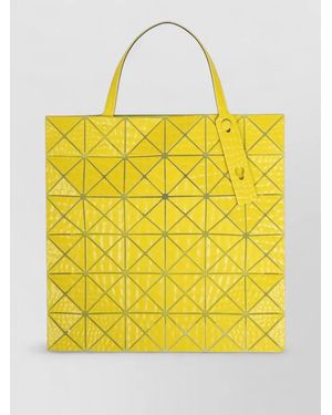 Issey Miyake Shoulder Bag Geometric Pattern Top Handle - Yellow