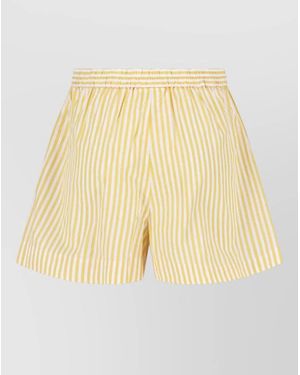 MC2 Saint Barth Straight Shorts Striped Pattern Summer Style - Natural