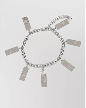 MM6 by Maison Margiela Numeric Charms Chain Link Adjustable Bracelet - Natural