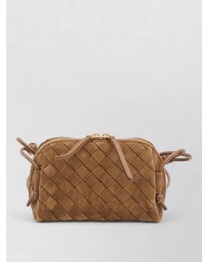 Bottega Veneta Concert Pouch Suede Leather Mini Bag - Brown