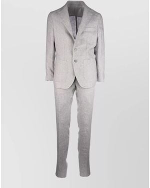 Colamarino Single Breasted Suit Notch Lapel Back Vent - Grey