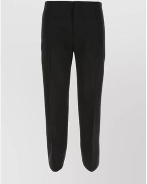 Bottega Veneta Wool Straight-Leg Trousers - Black