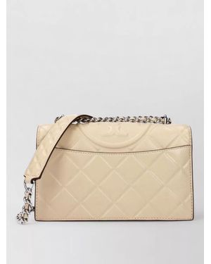 Tory Burch Leather Clutch Bag - Natural