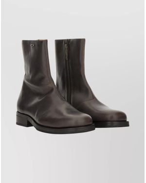 Our Legacy Stylish Block Heel Round Toe Boots - Black