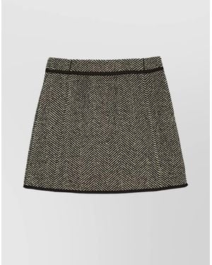 Jil Sander Virgin Wool A-Line Skirt - Green