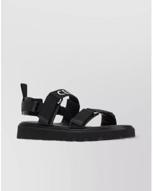 Celine Toe Flat Sole Buckle Detailing Sandals - Black