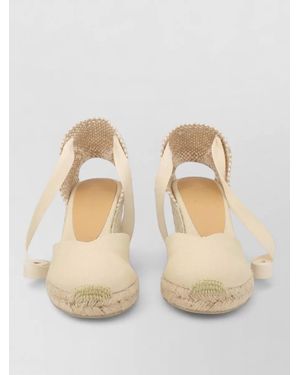 Castañer Espadrille Wedge Canvas Upper Jute Sole - Natural
