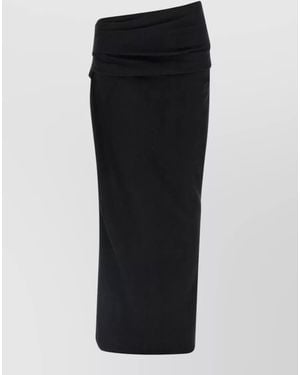 Entire studios Wool Midi Skirt Asymmetric High Waist - Black