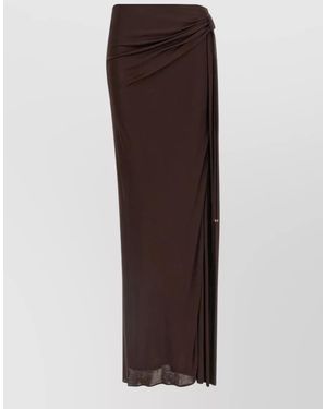 Elisabetta Franchi Viscose Asymmetric Skirt - Brown