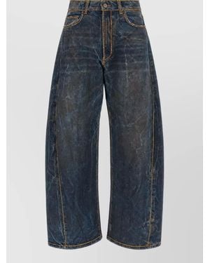 GIUSEPPE DI MORABITO Rhinestone Wide-Leg Denim Jeans - Blue