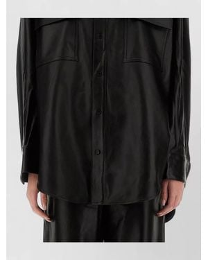 Michael Kors Lamb Leather Oversized Jacket - Black