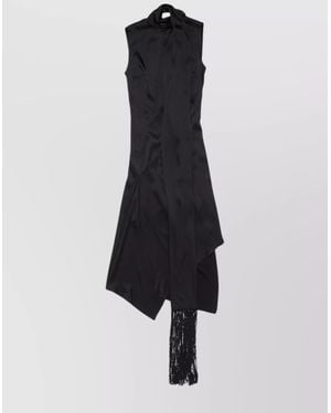 Acne Studios Satin Dress With Scarf And Lace Detail - Blue
