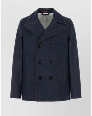 Gucci Denim Blazer With Double-Breasted Front Pockets - Blue