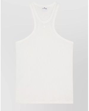 Courreges Embroidered Logo Racerback Tank Top - White