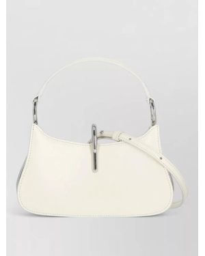 Rabanne Leather Shoulder Bag Adjustable Strap Handle - Natural