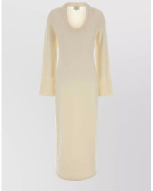 Loulou de Saison Wool Blend Ari Knit Midi Dress - White