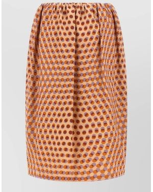 Dries Van Noten Saronga Bis Skirt Knee Length Pleated - Orange