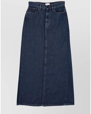 P.A.R.O.S.H. Denim High-Rise Maxi Skirt - Blue