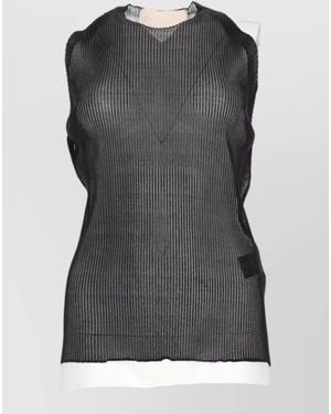 Circus Hotel Ribbed Sleeveless Top - Black