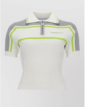 CASABLANCA Tennis Polo Dress Textured Knit Collar - Multicolour