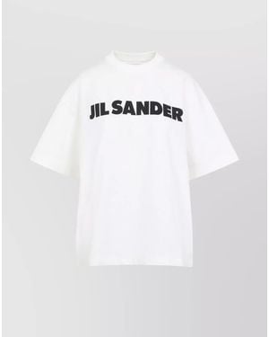 Jil Sander Logo Print Oversized Cotton T-Shirt - White