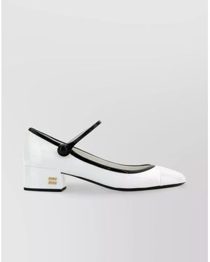 Miu Miu Leather Court Shoes - White