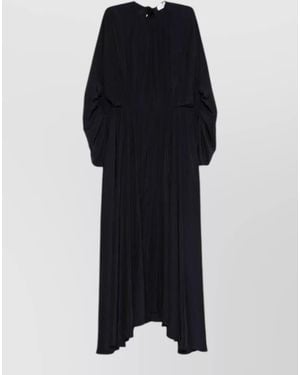 Lanvin Dress Knee Length Long Sleeves High Neckline - Black