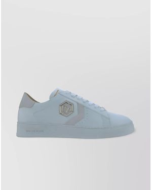 Philipp Plein Leather Low-Top Trainers - Blue