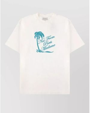 Drole de Monsieur T Shirt Crew Neck Graphic Print - Blue