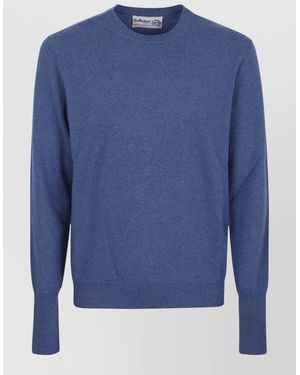 Ballantyne Cashmere Ribbed Crew-Neck Jumper - Blue
